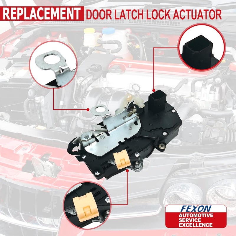 FEXON 4PCS Door Latch Lock Actuator Set Replaces for Chevy Impala 2006-2011, Fit Front Rear Left Right Assembly - Image 2